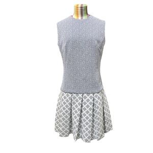 Vintage 70’s Julie Miller Geometric Print Blue Dress 0893